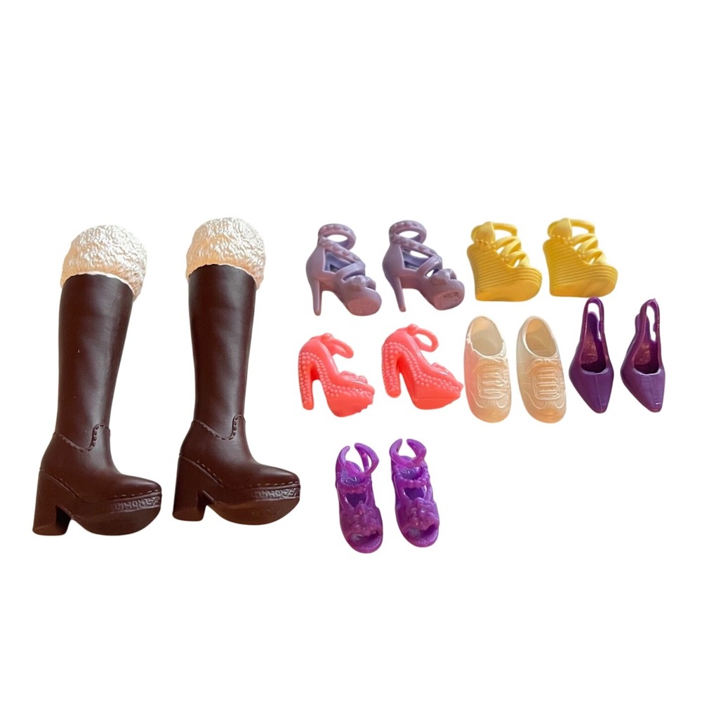 Y2K vtg barbie shoe Lot 00s heels wedges platform fur boots sneaker preppy party
